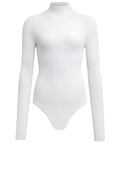Alaïa Long Sleeve Bodysuit In Blanc