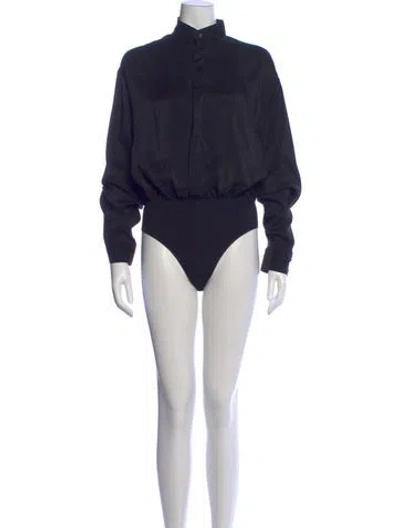 Pre-owned Alaïa Long Sleeve Bodysuit In Blue