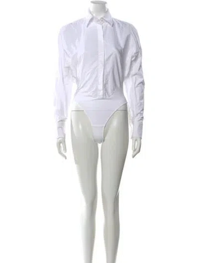 Pre-owned Alaïa Long Sleeve Bodysuit In White