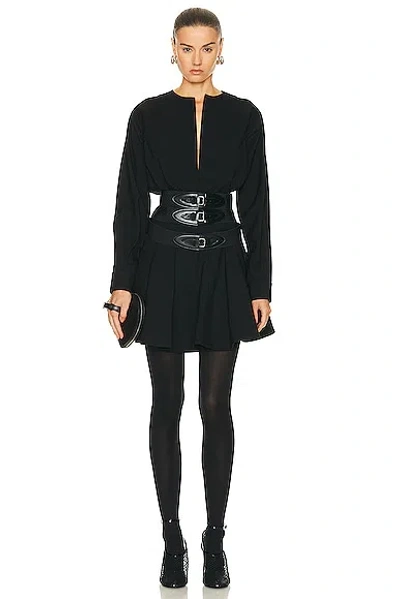 Alaïa Long Sleeve Buckle Dress In Noir Ala?a