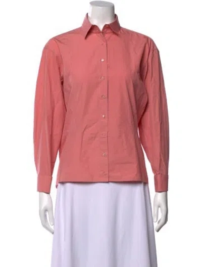Pre-owned Alaïa Long Sleeve Button-up Top In Pink