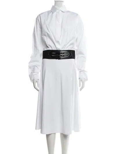 Pre-owned Alaïa Long Sleeve Button-up Top W/ Tags In White