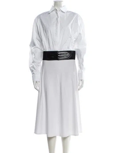 Pre-owned Alaïa Long Sleeve Button-up Top In White