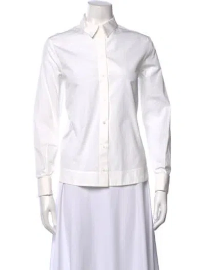 Pre-owned Alaïa Long Sleeve Button-up Top In White