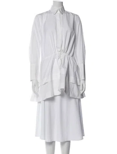 Pre-owned Alaïa Long Sleeve Button-up Top In White