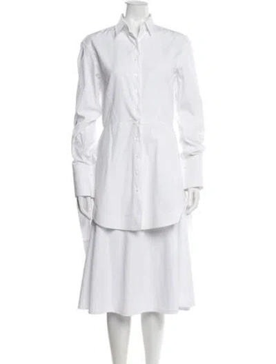 Pre-owned Alaïa Long Sleeve Button-up Top In White