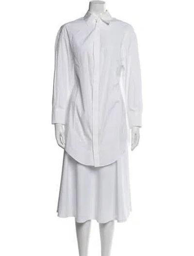 Pre-owned Alaïa Long Sleeve Button-up Top In White