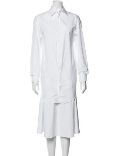 Pre-owned Alaïa Long Sleeve Button-up Top In White