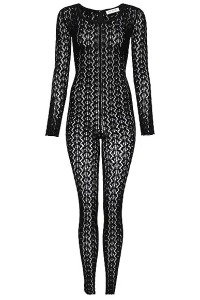 Alaïa Long Sleeve Catsuit In Black