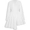 Alaïa Womens Spiral-belt Pleated Cotton-poplin Mini Dress Blanc In Blanc