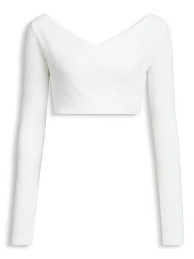 Alaïa Alaia Long Sleeve Cropped Top In White