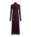 Alaïa Long Sleeve Dress In Burgundy
