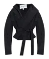 Alaïa Hooded Biker In Faille In Black