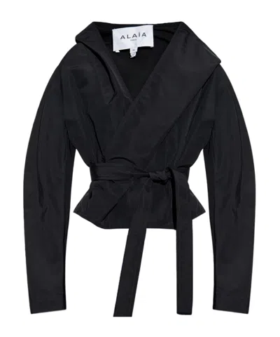 ALAÏA ALAÏA BELTED HOODED JACKET
