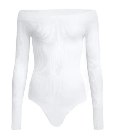 Alaïa Long Sleeve Jumpsuit In White