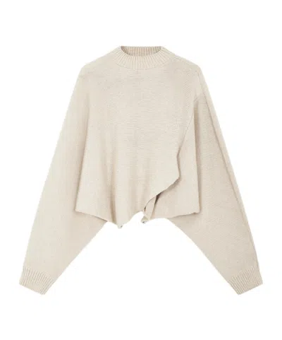 Alaïa Long Sleeve Sweater In Neutral