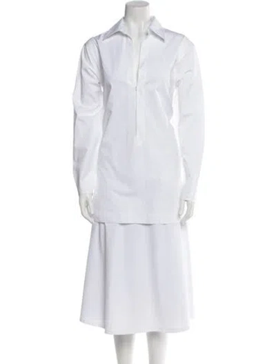 Pre-owned Alaïa Long Sleeve Tunic In White
