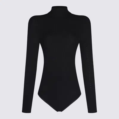 Alaïa Long-sleeved Bodysuit In Black