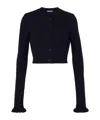 Alaïa Cropped Wool And Silk-blend Cardigan In Black