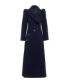 Alaïa Curved Virgin Wool Coat In Blue