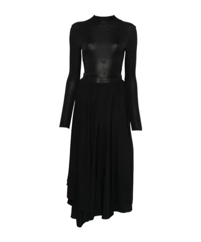 Alaïa Long-sleeved Dress In Black