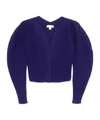 Alaïa Long-sleeved Knitted Cardigan In Blue