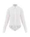 Alaïa Long-sleeved Lapel Jumpsuit In White
