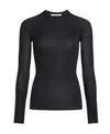 Alaïa Long Sleeved Plain Knitted T-shirt In Black
