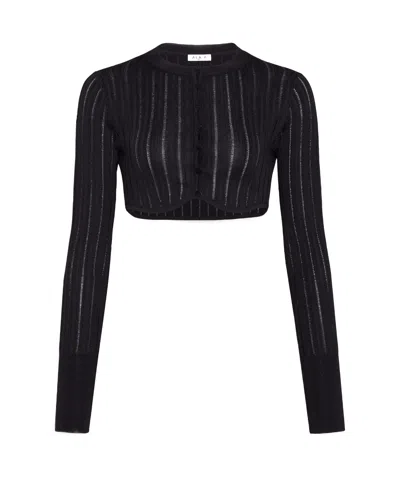 Alaïa Long-sleeved Short Cardigan In Black