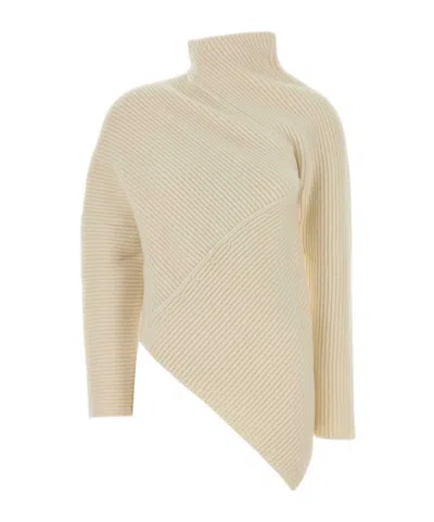Alaïa Long-sleeved Sweater In White