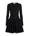 Alaïa Long-sleeved Wool Dress In Black