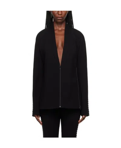 Alaïa Black Zip Jacket In 995 Noir Alaia