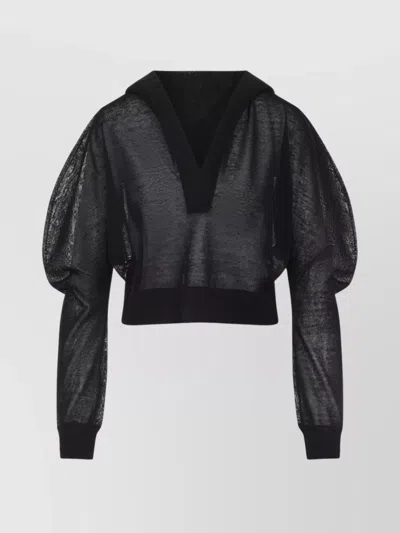 ALAÏA LONG SLEEVES HOODED TOP