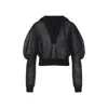 Alaïa Long-sleeved Linen And Silk Hooded Top In Black