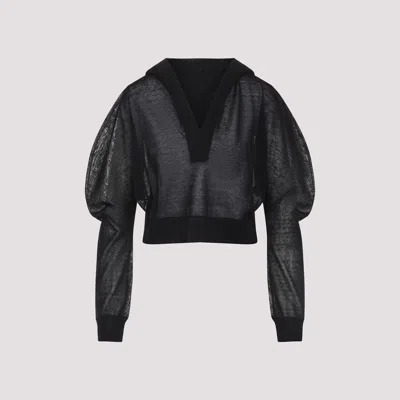 ALAÏA ALAÏA LONG SLEEVES HOODED TOP
