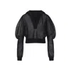 Alaïa Long-sleeved Linen And Silk Hooded Top In Black