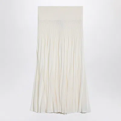 Alaïa Alaia Long White Woollen Coat Women