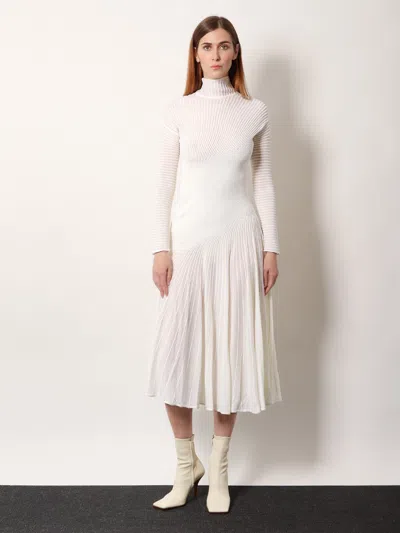 Alaïa Long Wool Dress In White
