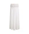 Alaïa Long Wool Knitted Skirt In White