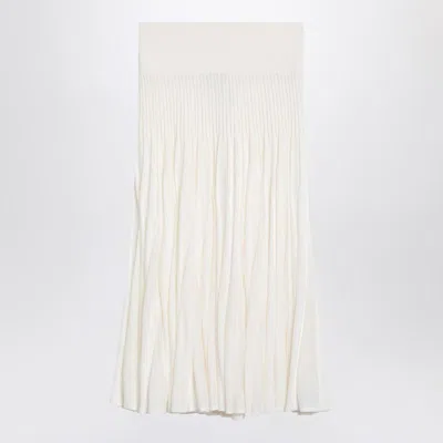 Alaïa Alaia Long White Woollen Coat Women
