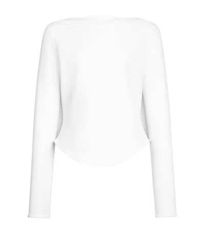 Alaïa Long-sleeve Boat-neck T-shirt In White