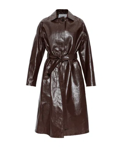 Alaïa Long-sleeved Coat In Brown