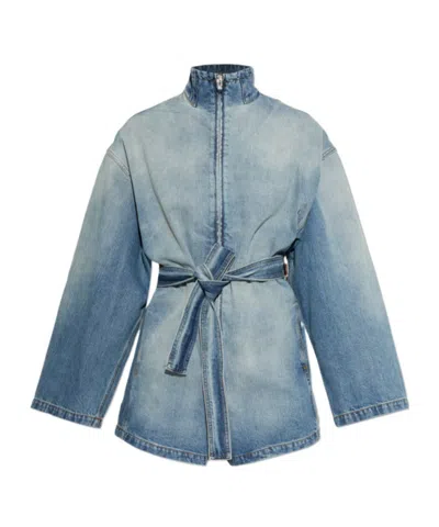 Alaïa Long-sleeved Jumpsuit In Blue