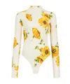 Alaïa Long-sleeved Patterned Bodysuit In Multi
