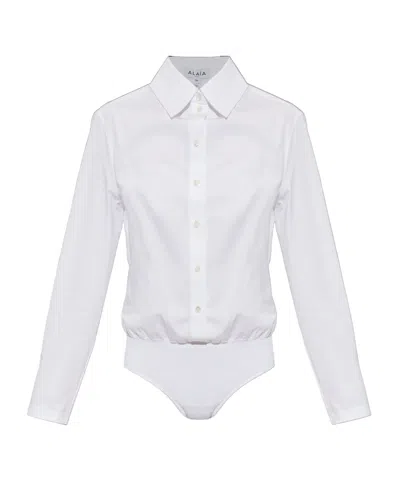 Alaïa Long-sleeved Shirt Jumpsuit In White