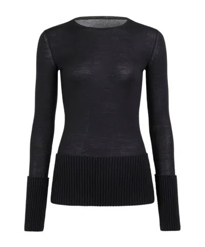 Alaïa Long-sleeved Sweater In Black