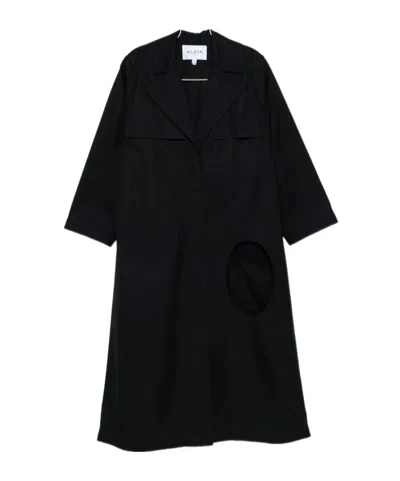 Alaïa Long-sleeved Trench Coat In Black
