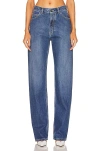 Alaïa Alaia Blue Knit Waist Jeans In Blue