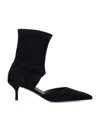 Alaïa Suede Cut-out Ankle Boots 55 In Black