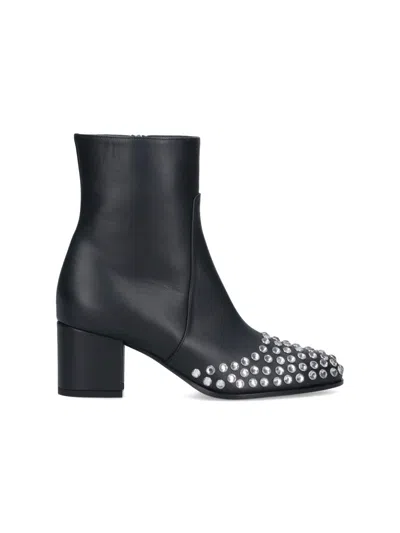ALAÏA LOW ANKLE BOOTS WITH RHINESTONES